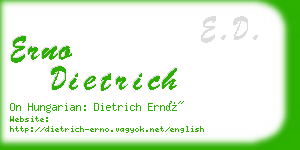 erno dietrich business card